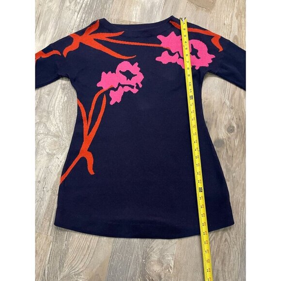 Anthropologie Field Flower Megra Tunic Sweater Small 3/4 Sleeve Blue Shift - Picture 8 of 9